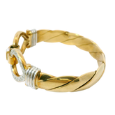 7.75” Pre-owned 9CT Diamond Set Double Hook & Loop Bangle (86.7g)